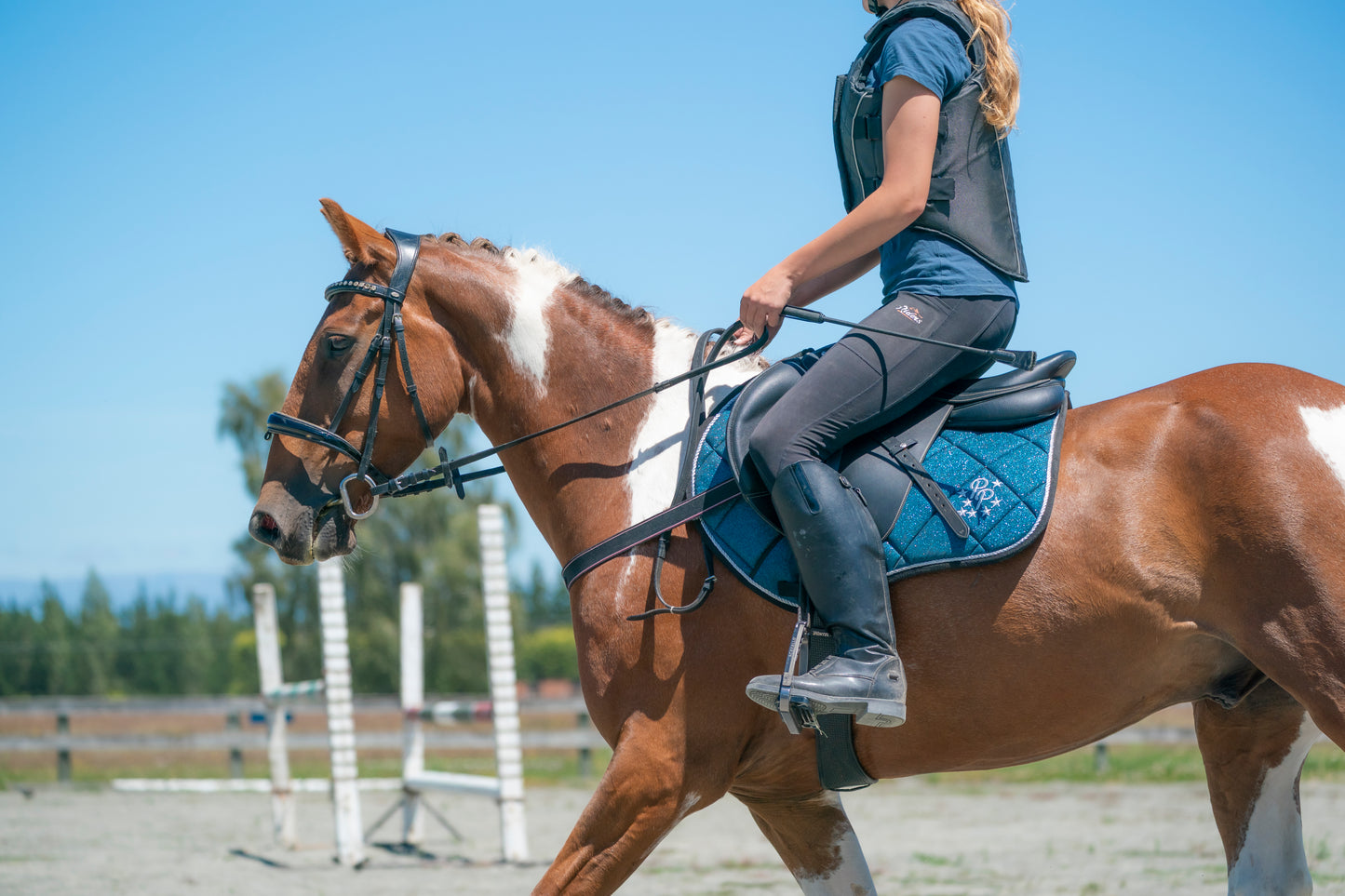 Teal Glitter Jump Saddle Pad