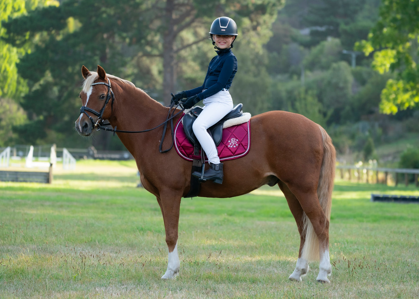 Burgundy Satin Saddle Pads - Jump, GP, and Dressage cuts