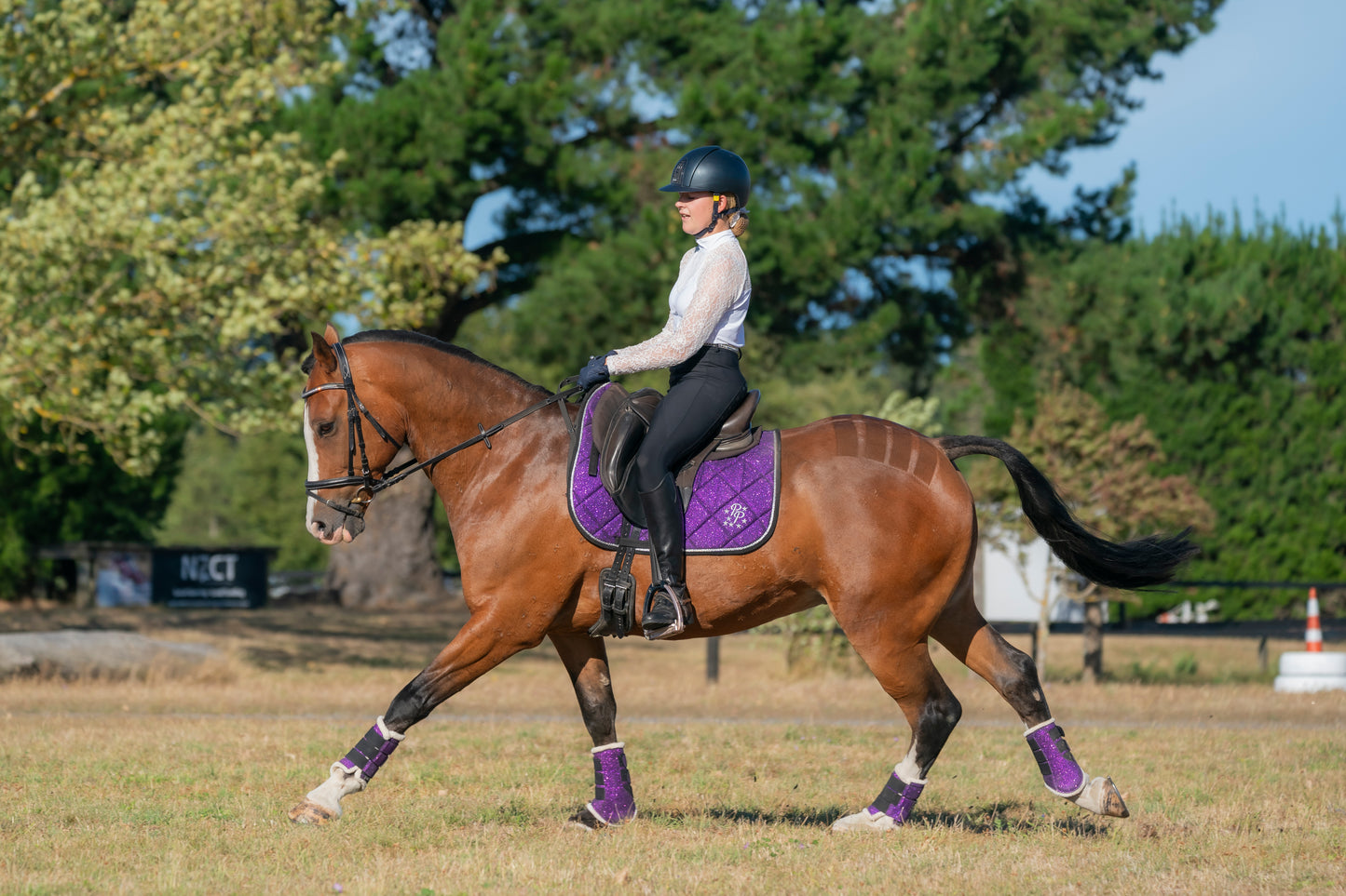 Purple Glitter Dressage Saddle Pad
