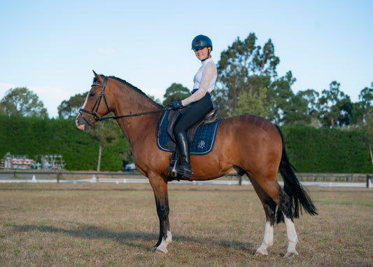 "Curacao" Navy Suede Dressage Pad