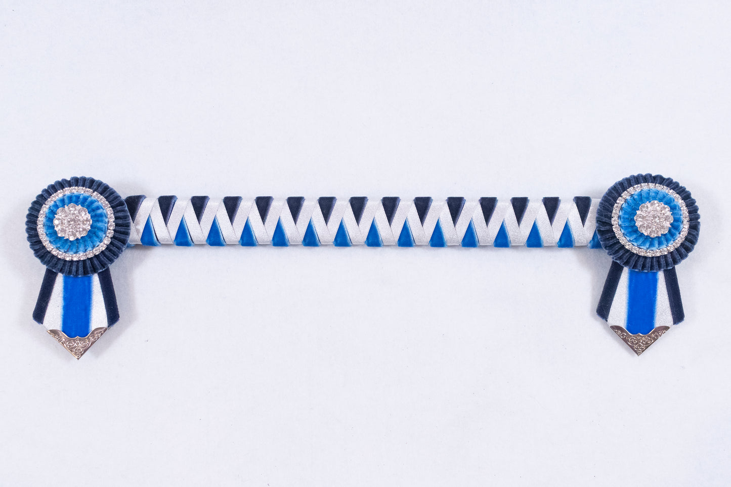 Navy, Blue, and Silver 14" Show Browband