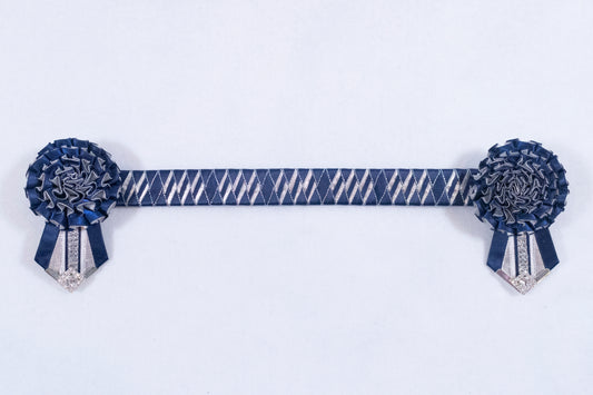 Navy and Silver 13.5" Show Browband