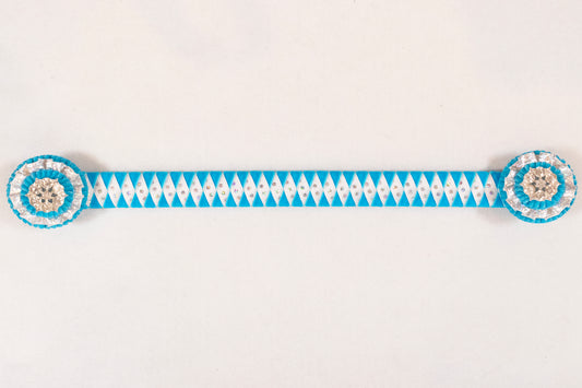 Turquoise, Holo, and White 16" Show Browband