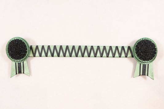 Sage Green and Black 16" Show Browband