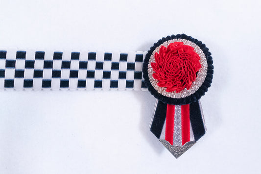 Dark Navy, Red, and White 16" Show Browband