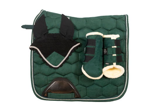 SECONDS "Absinthe" Hunter Green Suede Dressage Set