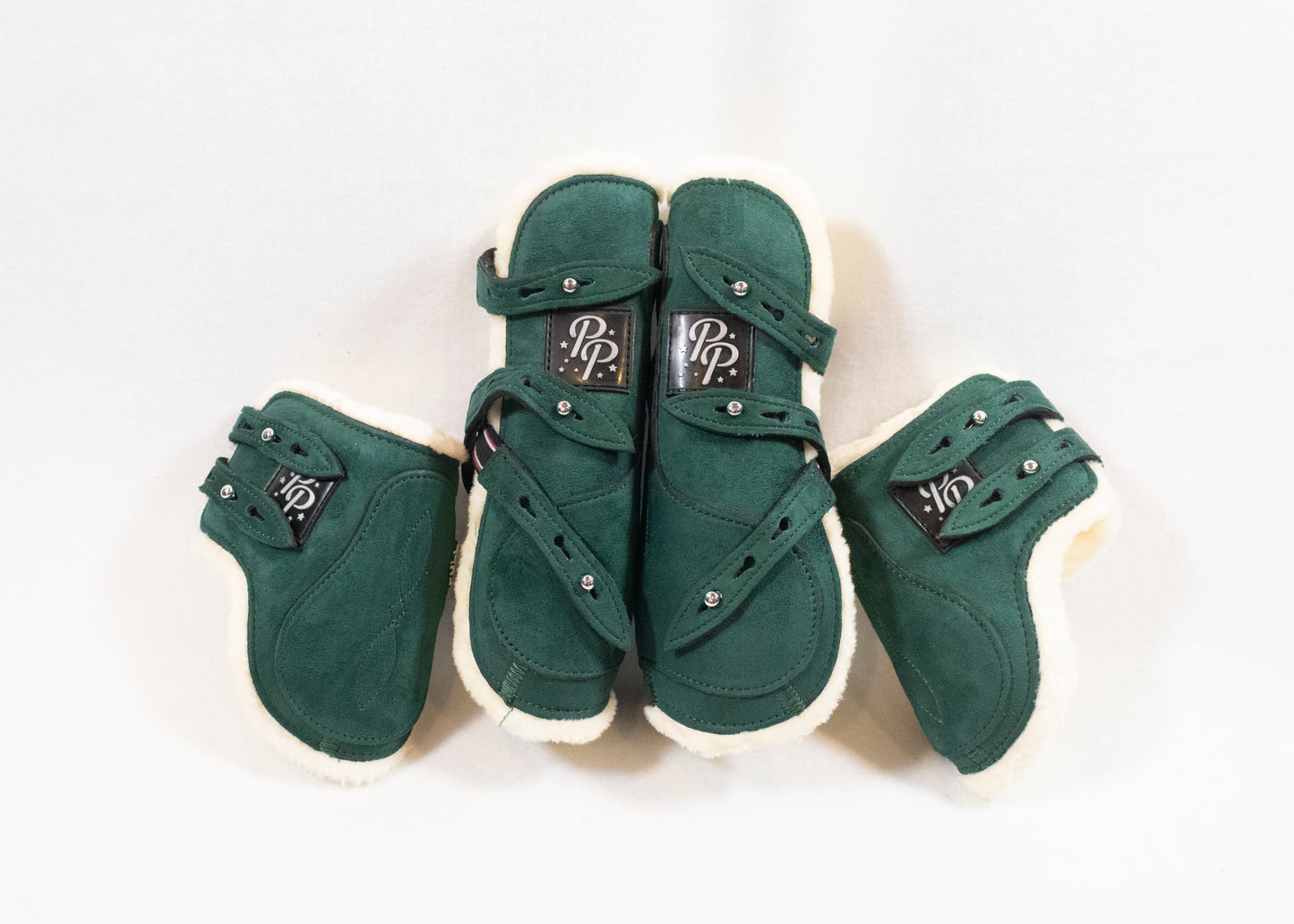 Suede Open Front Boots - Set of Four