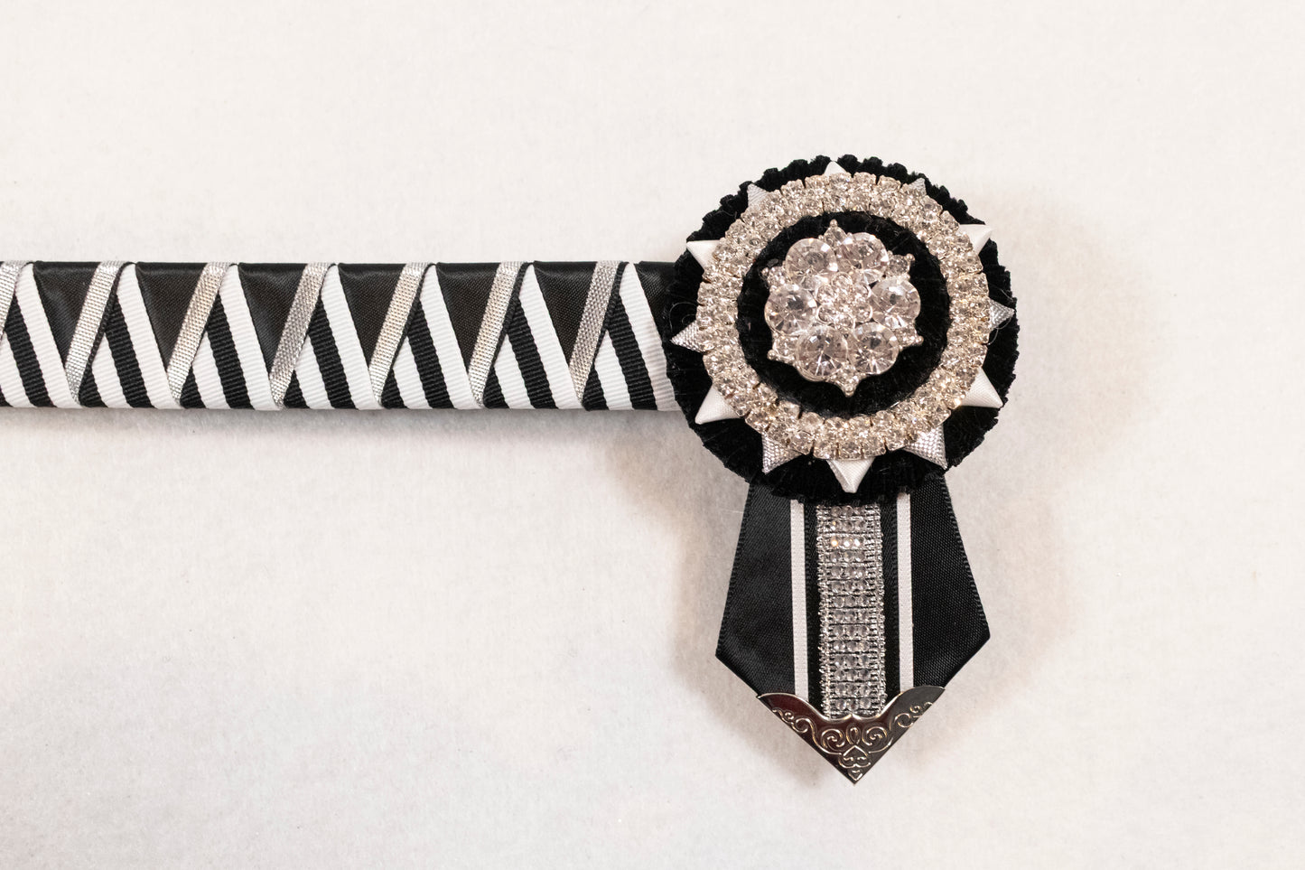 Black, White, and Silver 16" Show Browband