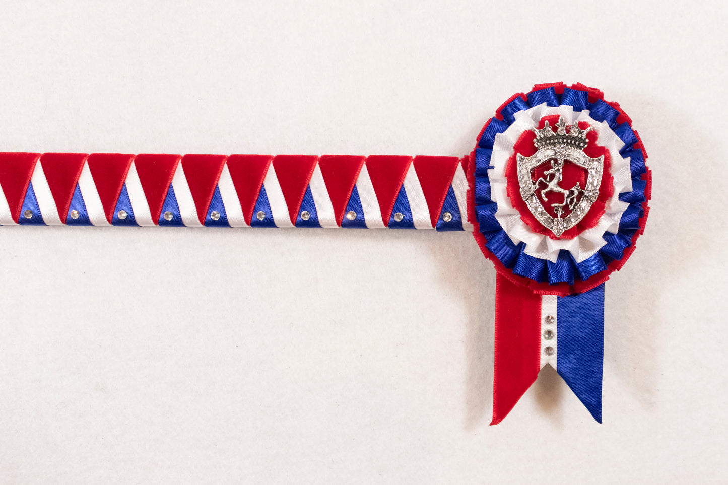 Red, White and Royal Blue 16" Show Browband