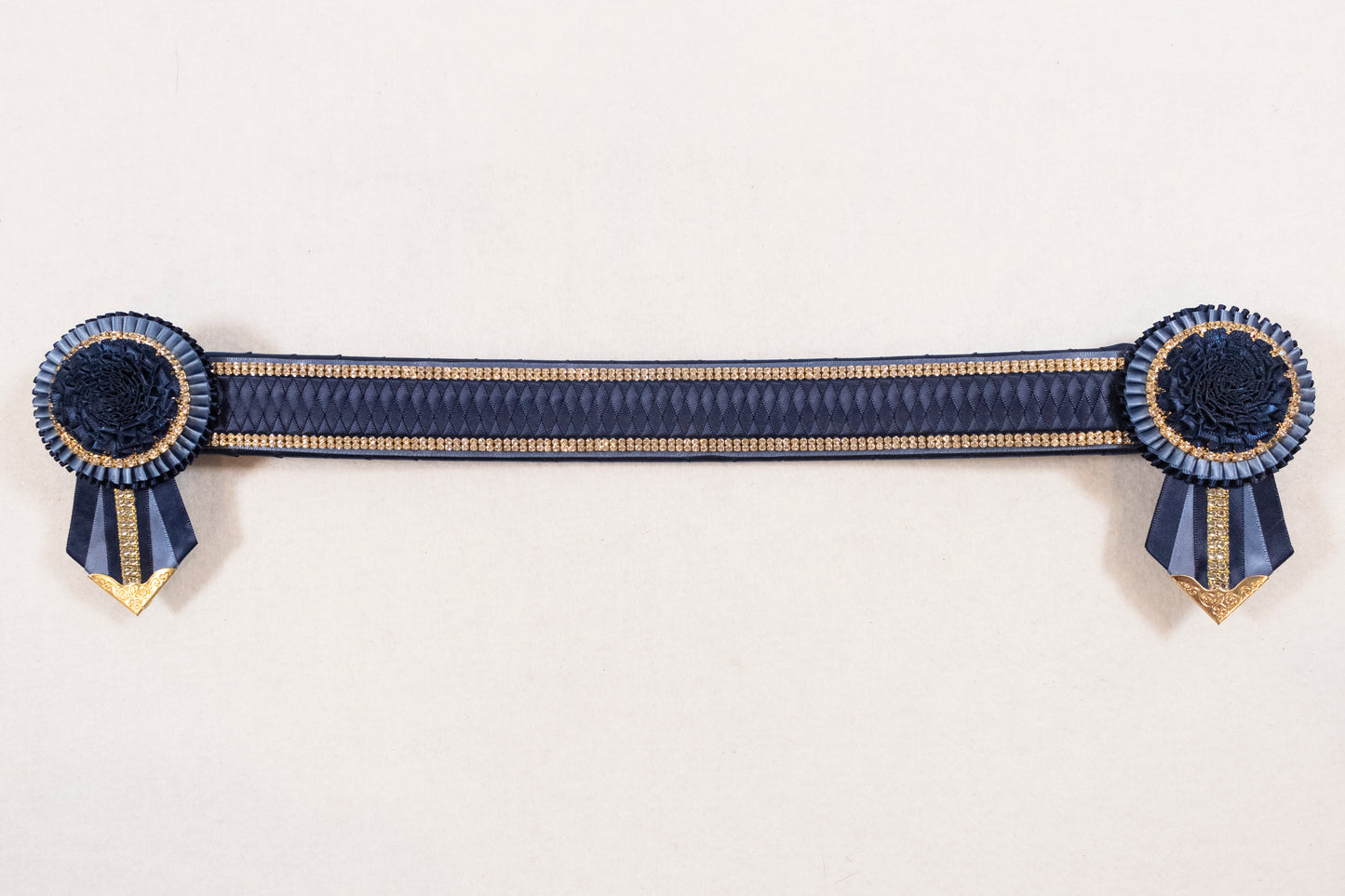 Navy and Cornflower Blue 17" Show Browband