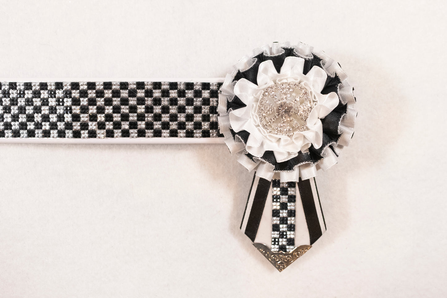 White and Black 17" Show Browband