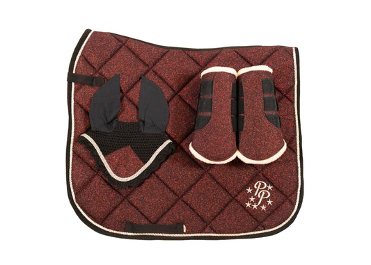 Burgundy Glitter Dressage Set