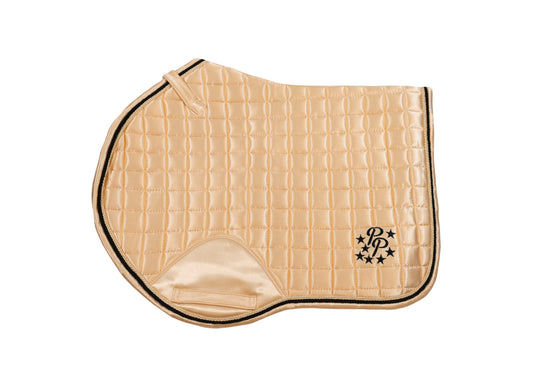 Champagne Satin Saddle Pads - Jump, GP, and Dressage cuts