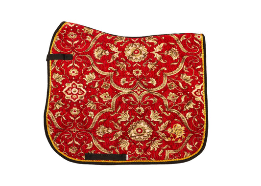 Red Jacquard Saddle Pads - Jump and Dressage cuts