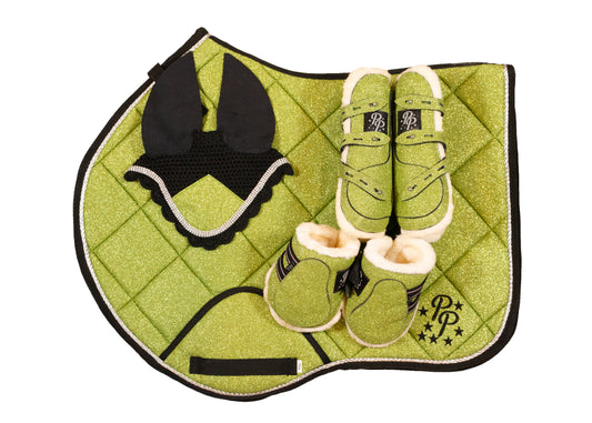 Avocado Green Glitter Jump Set