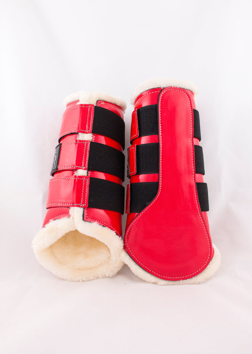 Red brushing boots Clearance