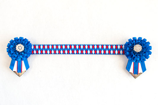 Blue, White, and Red 13" Show Browband