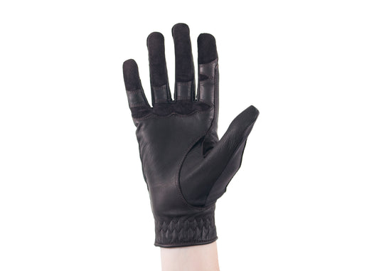 Brown Glitter Leather Gloves