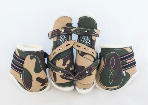 Camo Open Front Boots - Set of Four