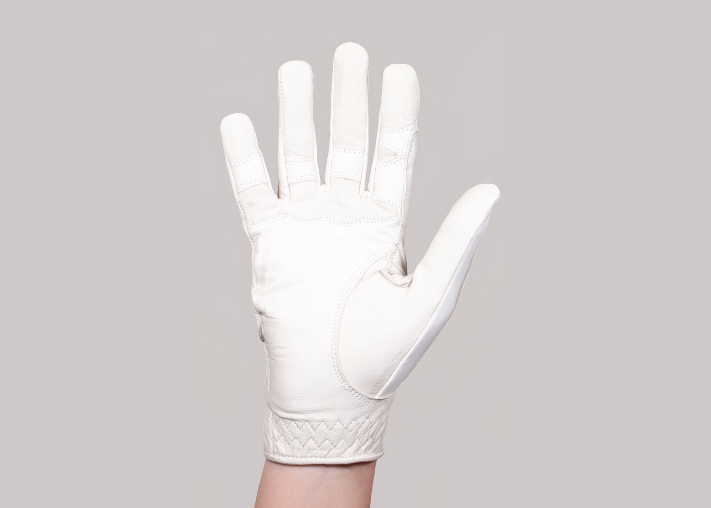White Glitter Leather Gloves