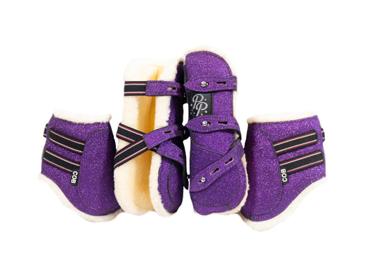 Holo and Glitter Open Front Boots - Set of four