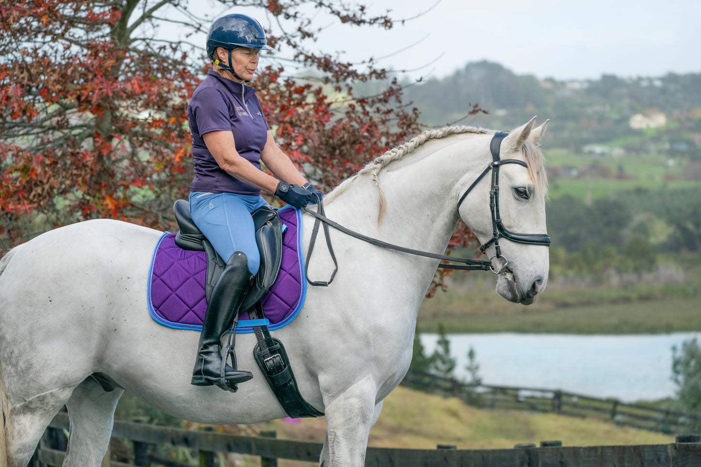 Limited Edition Hydrangea Saddle Pads - Jump, GP, and Dressage cuts