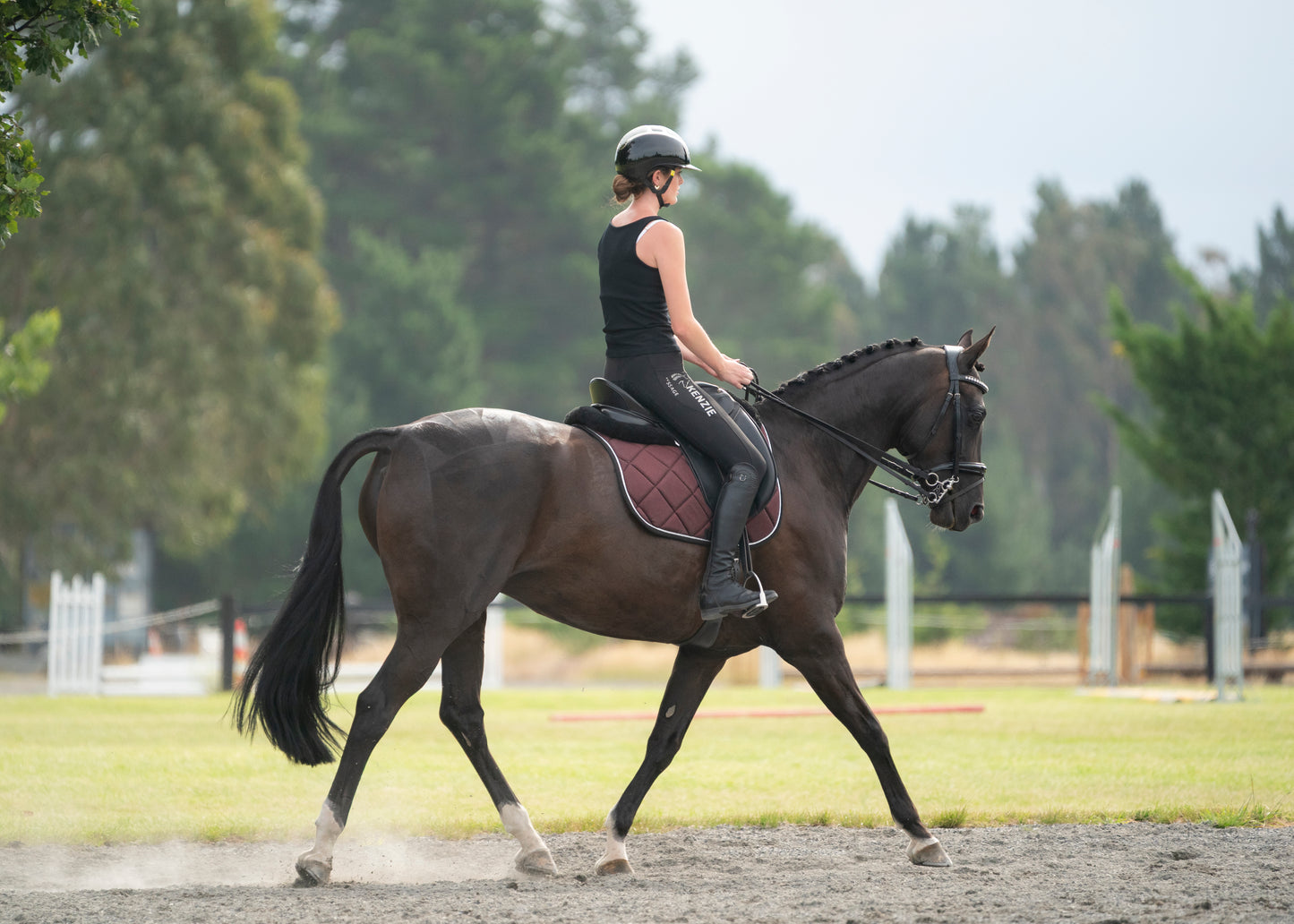 Burgundy Glitter Dressage Saddle Pad