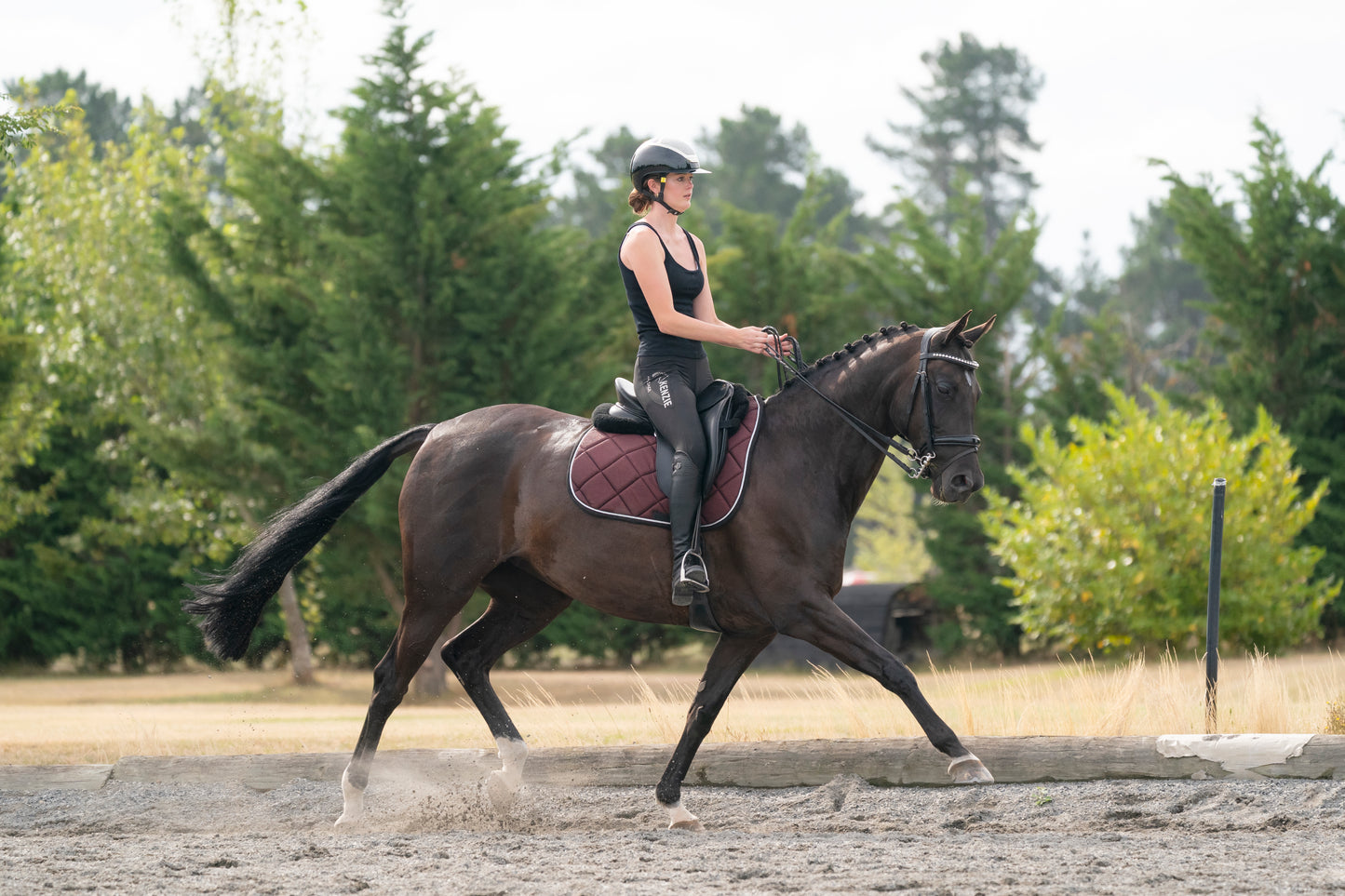Burgundy Glitter Dressage Saddle Pad