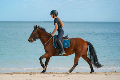 Teal Glitter Dressage Saddle Pad
