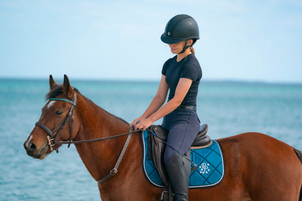 Teal Glitter Dressage Saddle Pad