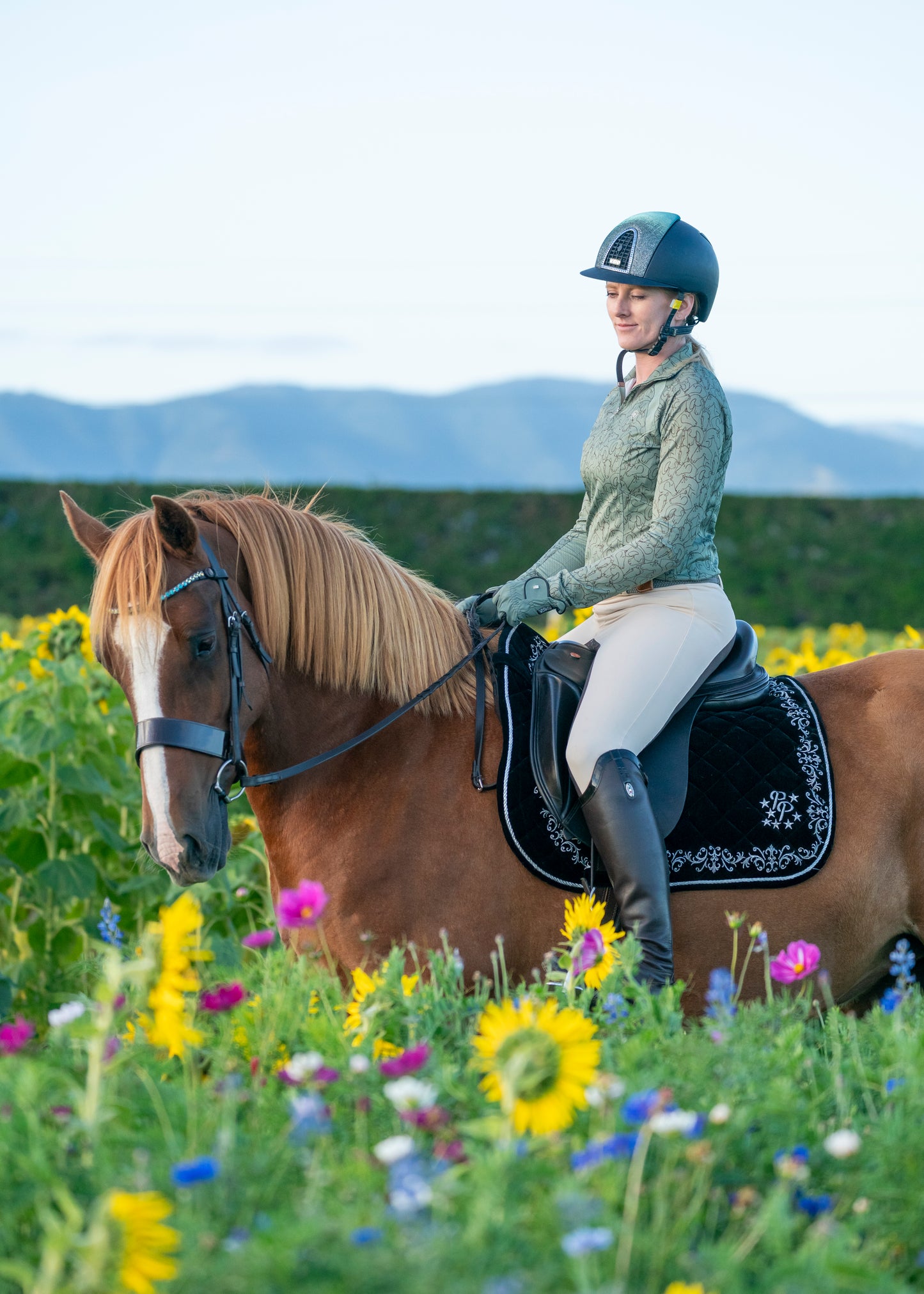 Black & Silver Velvet Baroque Saddle Pads - GP, Jump, and Dressage Cuts