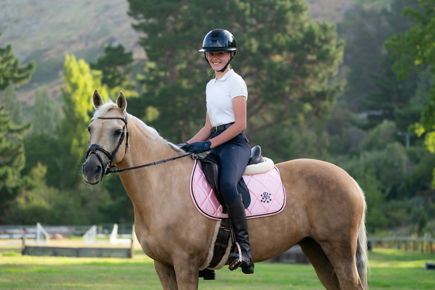 Blush Pink Satin Saddle Pads - Jump, GP, and Dressage cuts