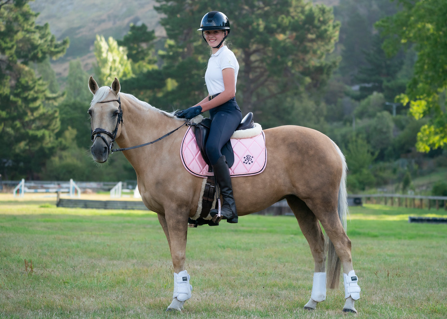 Blush Pink Satin Saddle Pads - Jump, GP, and Dressage cuts