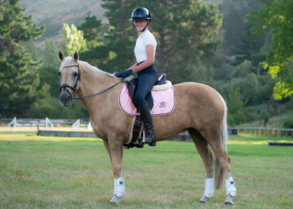 Blush Pink Satin Saddle Pads - Jump, GP, and Dressage cuts