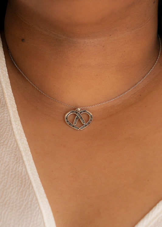 "Horseshoe Heart" Sterling Silver Necklace
