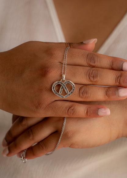 "Horseshoe Heart" Sterling Silver Necklace