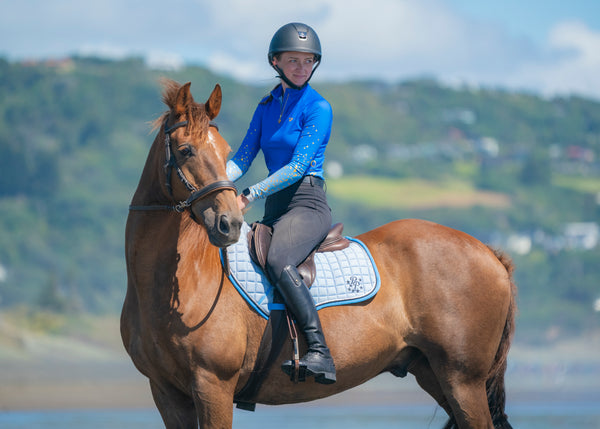 Cornflower/Baby Blue Saddle Pads - Jump, GP, and Dressage cuts