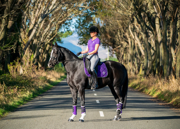 Purple Glitter Dressage Saddle Pad