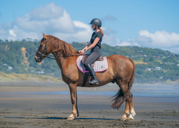 Pink/Grey Saddle Pads - Jump, GP, and Dressage cuts