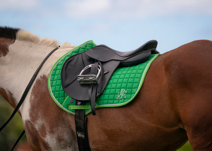 Lime Green Saddle Pads - Jump, GP, and Dressage cuts