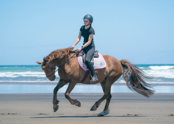 Pink/Grey Saddle Pads - Jump, GP, and Dressage cuts
