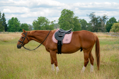 Blush Pink Satin Saddle Pads - Jump, GP, and Dressage cuts
