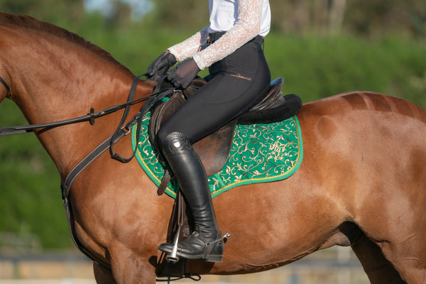 Green Enchanted Saddle Pads - Jump and Dressage Cuts