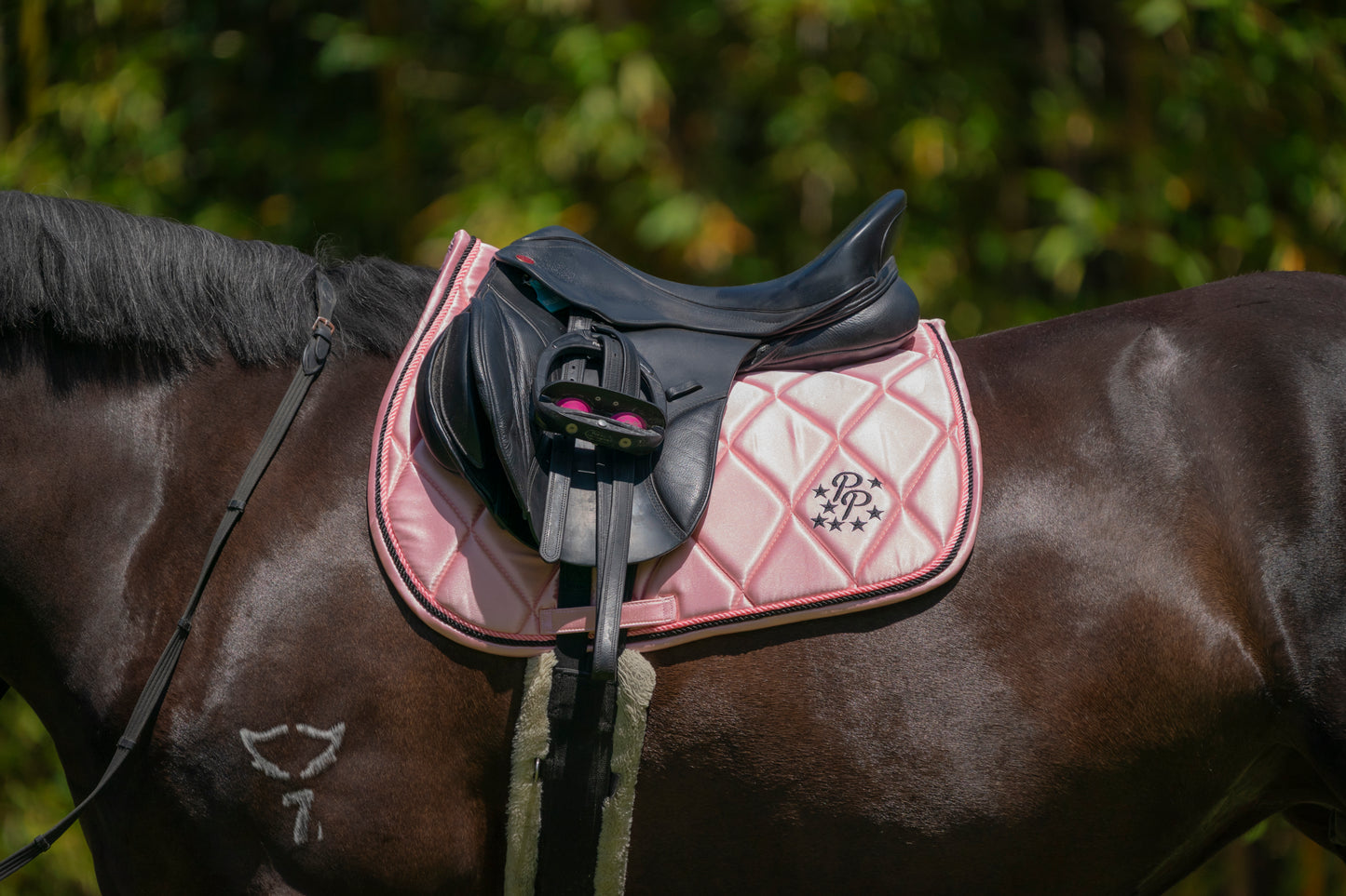 Blush Pink Satin Saddle Pads - Jump, GP, and Dressage cuts
