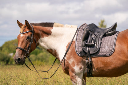 "Sake" Grey Suede Dressage Pad