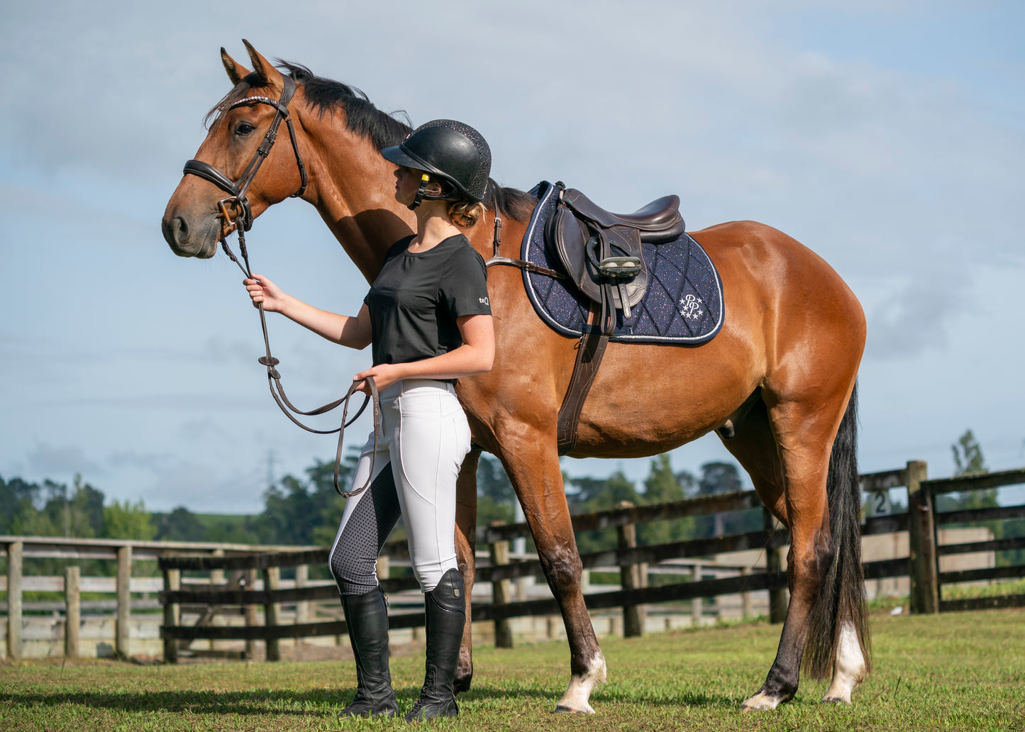 Navy Glitter GP Saddle Pad