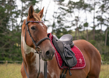 "Merlot" Burgundy Suede Dressage Pad