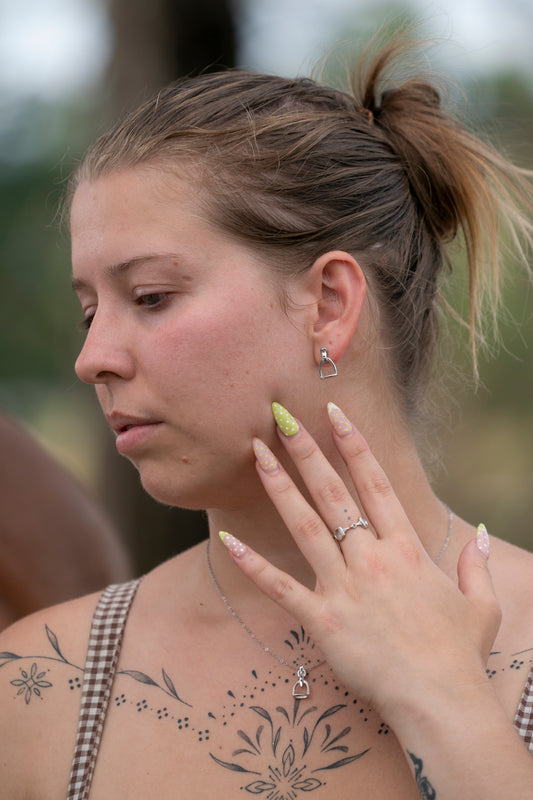 "English Stirrup" Sterling Silver Earrings