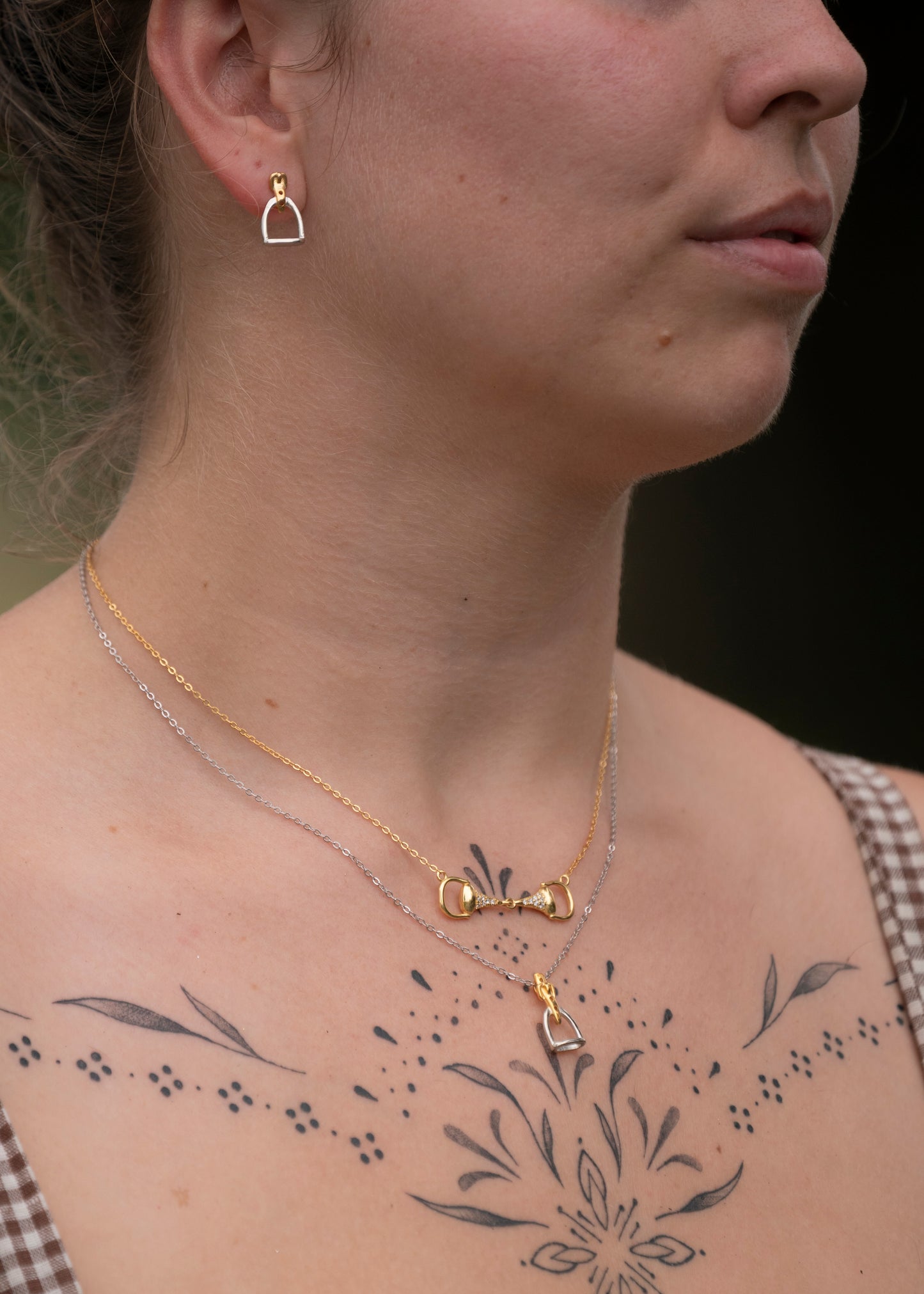 "English Stirrup" Sterling Silver Necklace