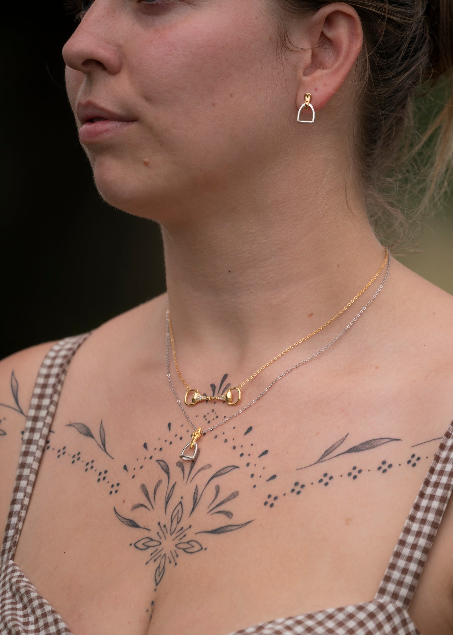 "English Stirrup" Sterling Silver Necklace